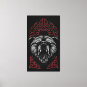 Roaring Viking Bear Leinwanddruck (Vorderseite)