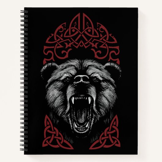 Roaring Viking Bear Notizblock (Vorderseite)