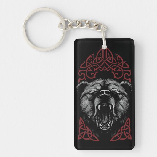 Roaring Viking Bear Schlüsselanhänger (Vorderseite)