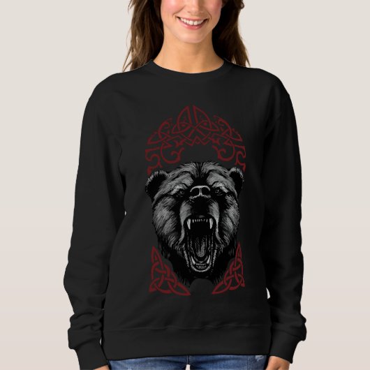 Roaring Viking Bear Sweatshirt (Vorderseite)