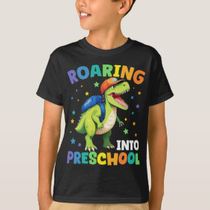 Roaring Vorschool Dinosaurier, um zurück in die Sc T-Shirt