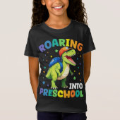 Roaring Vorschool Dinosaurier, um zurück in die Sc T-Shirt (Vorderseite)