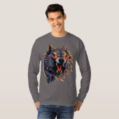 Roaring Wolf - Fierce Attitude Graphic Design T-Shirt (Vorne ganz)