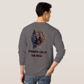 Roaring Wolf - Fierce Attitude Graphic Design T-Shirt (Schwarz voll)