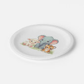 Roaring Zoo Birthday Paper Plate Pappteller (Schrägansicht)