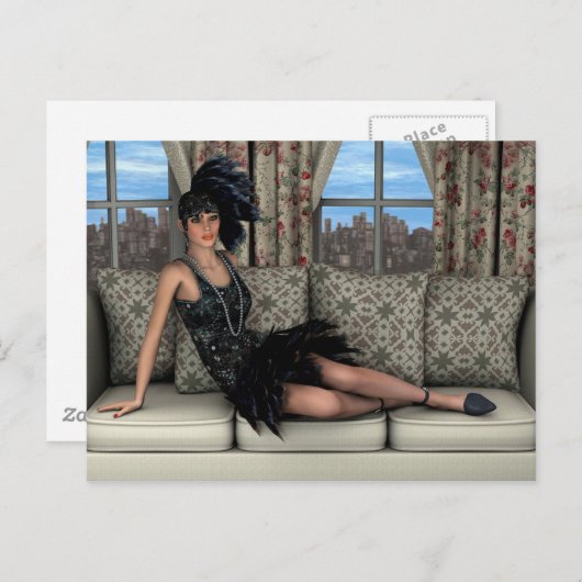 Roaring Zwanzig Postkarte (Vorne/Hinten)