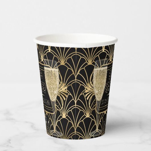 Roaring Zwanziger Neujahrssekt Pappbecher (Rechts)