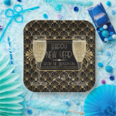 Roaring Zwanziger Neujahrssekt Pappteller (Party)