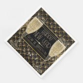 Roaring Zwanziger Neujahrssekt Serviette (Ecke)