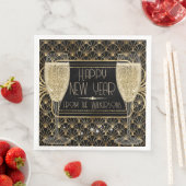 Roaring Zwanziger Neujahrssekt Serviette (Beispiel)
