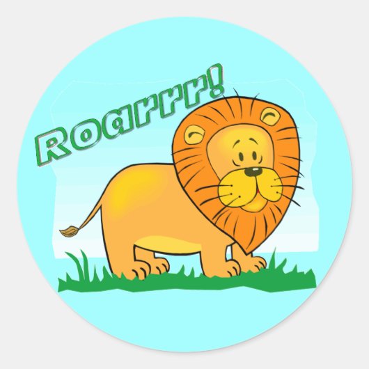 Roarr! Löwenkleber Runder Aufkleber (Vorderseite)
