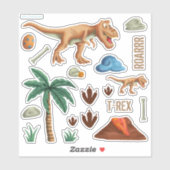 Roarrr Dinosaur T-Rex Thema "Tierische Prints" Aufkleber (Blatt)
