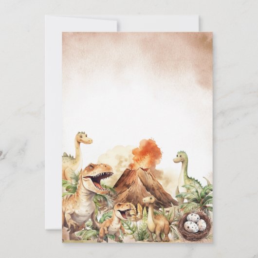 Roarrr Jurassic Dinosaur Boy Dino Birthday Party Einladung (Rückseite)