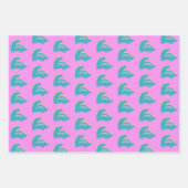 Roarsome 2. Girls Geburtstagsparty Geschenkpapier Set (Vorderseite 2)