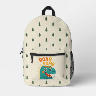 Roarsome Cartoon Dinosaur Kids Backpack Design Bedruckter Rucksack