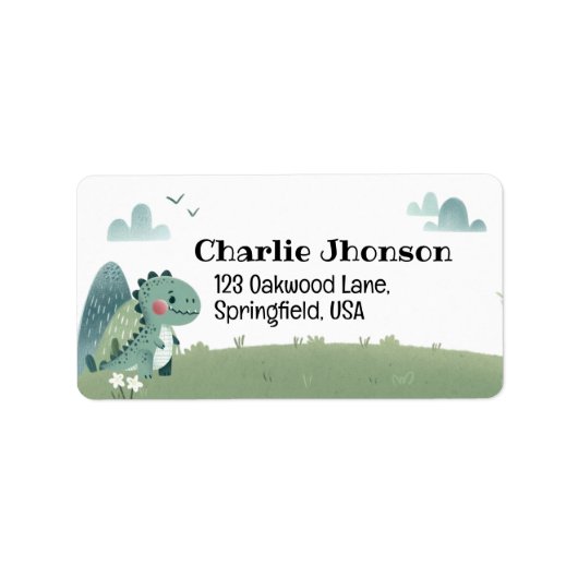 Roarsome Dino Birthday –  Adressaufkleber (Vorne)