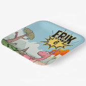 Roarsome Dino Birthday, Niedlicher Cartoon Dino Pappteller (Gewinkelt)