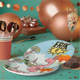 Roarsome Dino Birthday, Niedlicher Cartoon Dino Pappteller