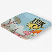 Roarsome Dino Birthday, Niedlicher Cartoon Dino Pappteller (Gewinkelt)