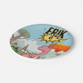 Roarsome Dino Birthday, Niedlicher Cartoon Dino Pappteller (Schrägansicht)