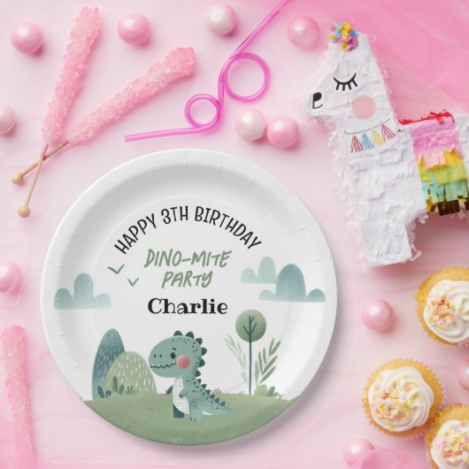 Roarsome Dino Birthday  Pappteller (Party)