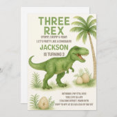 Roarsome Dinosaur Geburtstagseinladungen Feiertagskarte (Vorne/Hinten)