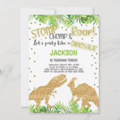 Roarsome Kids Party Card mit Sparkor Einladung (Vorderseite)