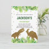 Roarsome Party Card für Jungs oder Mädchen Einladung (Stehend Vorderseite)