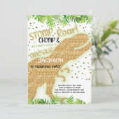 Roarsome Party Card für Kinder Einladung (Stehend Vorderseite)