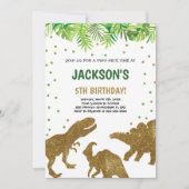 Roarsome Prehistorisches Party Card Einladung (Vorderseite)