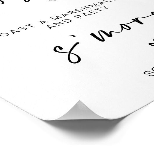 Roast a Marshmallow und Party| S'more Station Sign Poster (Ecke)