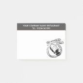 Roast Beef Restaurant Illustration Thema Post-it Klebezettel (Vorderseite)