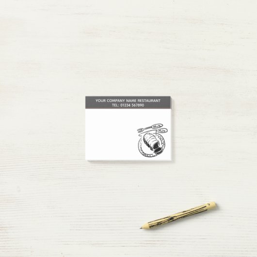 Roast Beef Restaurant Illustration Thema Post-it Klebezettel (Auf Schreibtisch)