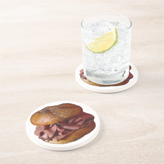 Roast Beef Sandwich Sandstein Untersetzer (Seite)