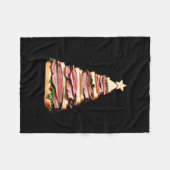 Roast Beef Sandwich Weihnachtsbaum Fleecedecke (Vorderseite (Horizontal))