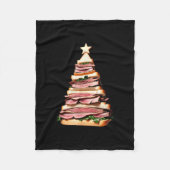 Roast Beef Sandwich Weihnachtsbaum Fleecedecke (Vorderseite)