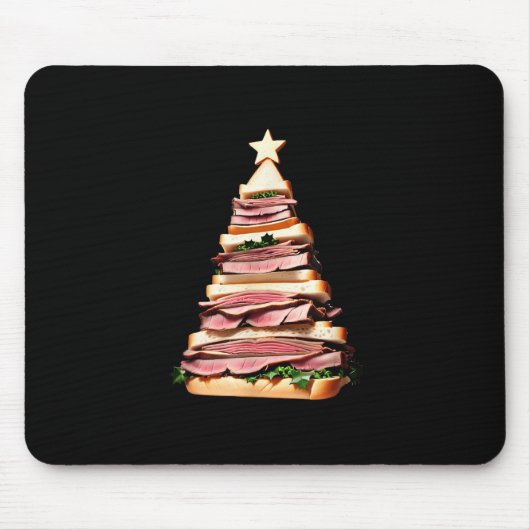 Roast Beef Sandwich Weihnachtsbaum Mousepad (Vorne)