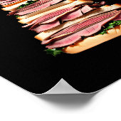 Roast Beef Sandwich Weihnachtsbaum Poster (Ecke)