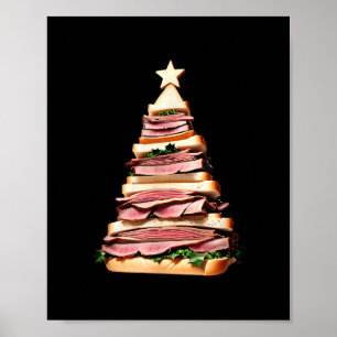 Roast Beef Sandwich Weihnachtsbaum Poster