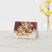Roast Turkey Fest Vintager Erntedank 1907 Karte (Gelbe Blume)