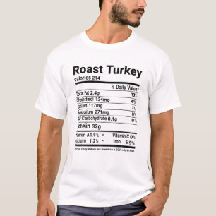 Roast Turkey Nutrition Facts Funny Erntedank Co. T-Shirt