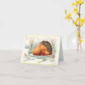 Roast Turkey Vintag Tuck Erntedank Gruß Karte (Gelbe Blume)