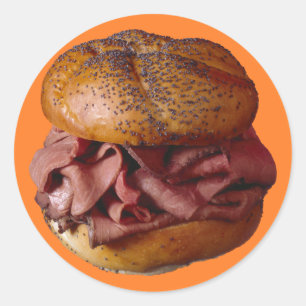 Roastbeef-Sandwich Runder Aufkleber