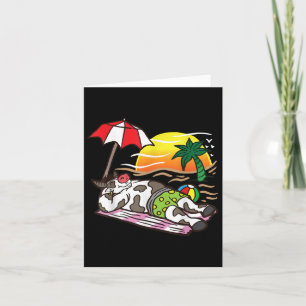 Roastbeerkuh Tanning am Strand Funny Grillen Fleis Karte