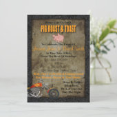 Roastbrot und Toast Biker Hochzeit Einladung (Stehend Vorderseite)