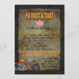 Roastbrot und Toast Biker Hochzeit Einladung