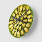 Roasted Brussels Sprouts Runde Wanduhr (Winkel)