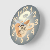 Roasted Coffee Runde Wanduhr (Winkel)