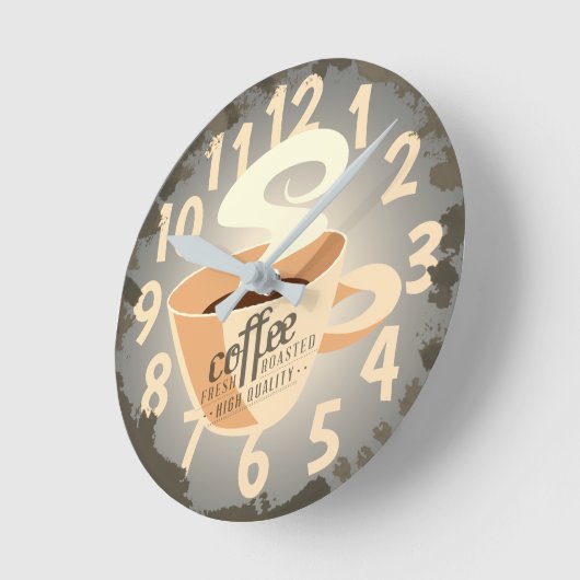 Roasted Coffee Runde Wanduhr (Winkel)