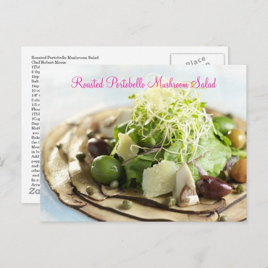 Roasted Portobello Mushroom Salad Postkarte (Vorne/Hinten)